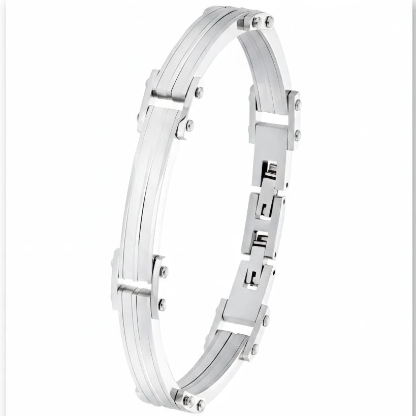 s.Oliver Herren-Armband 2035530 – Segmente mit Nieten