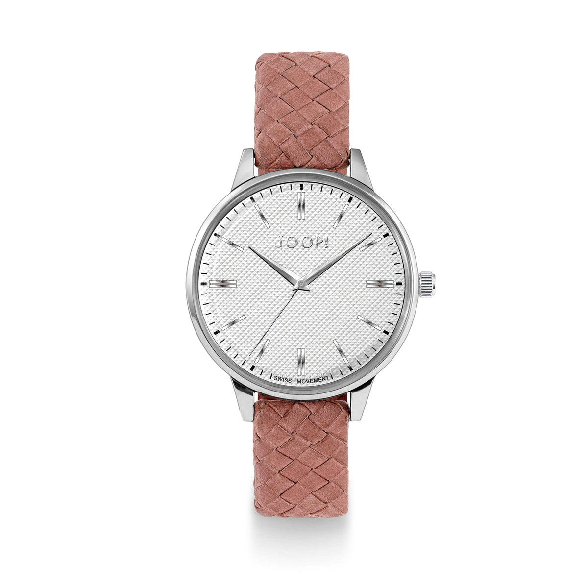 JOOP! Uhr 2024259 – geflochtenes Lederarmband, strukturiertes Zifferblatt
