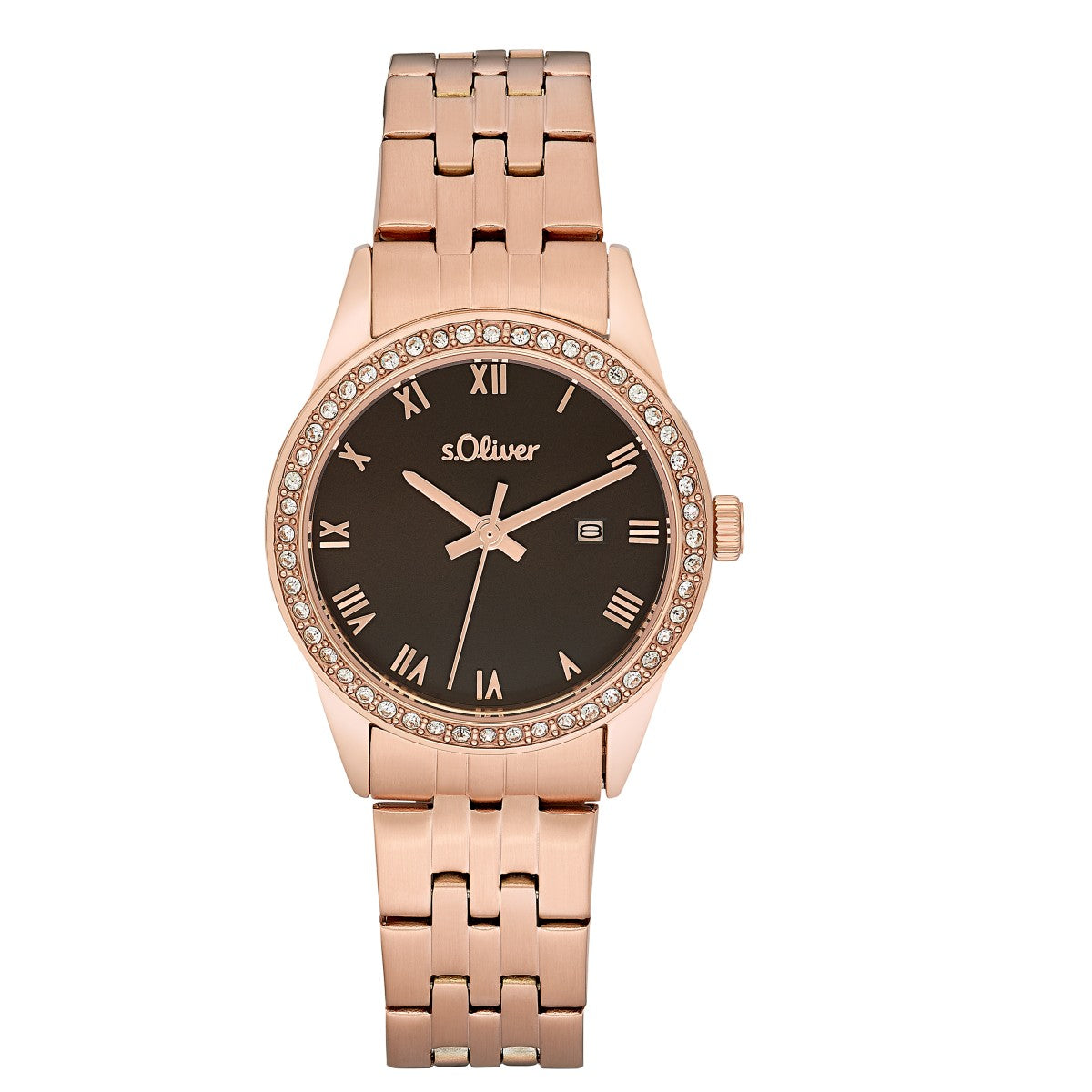 s.Oliver Damenuhr 2033563 – roségold, 48 Zirkonia