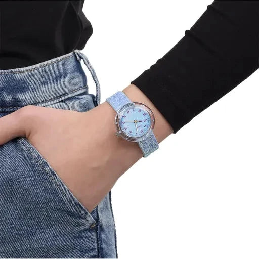 s.Oliver Kinderuhr 2037720 – blaues Glitzerband