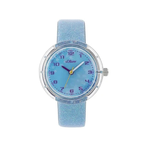 s.Oliver Kinderuhr 2037720 – blaues Glitzerband