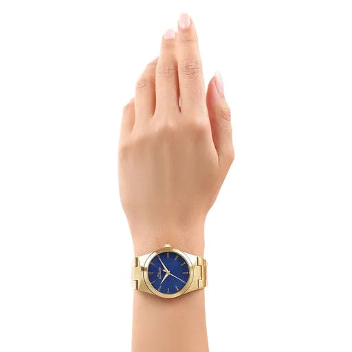 s.Oliver Damenuhr 2037710 – gold mit blauem Zifferblatt
