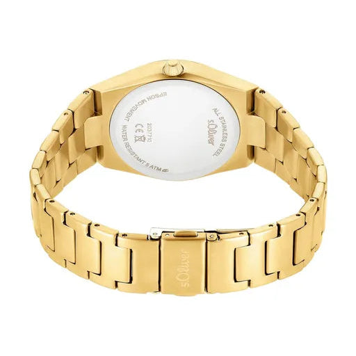 s.Oliver Damenuhr 2037710 – gold mit blauem Zifferblatt