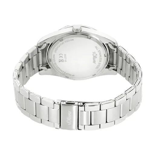 s.Oliver Herrenuhr 2037715 – silber, grünes Zifferblatt