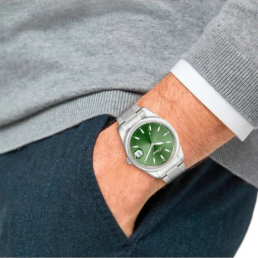 s.Oliver Herrenuhr 2037715 – silber, grünes Zifferblatt
