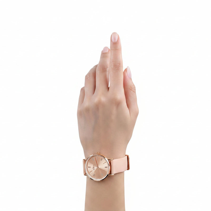 s.Oliver Damenuhr silber – Taupe mit Zirkonia-Indizes