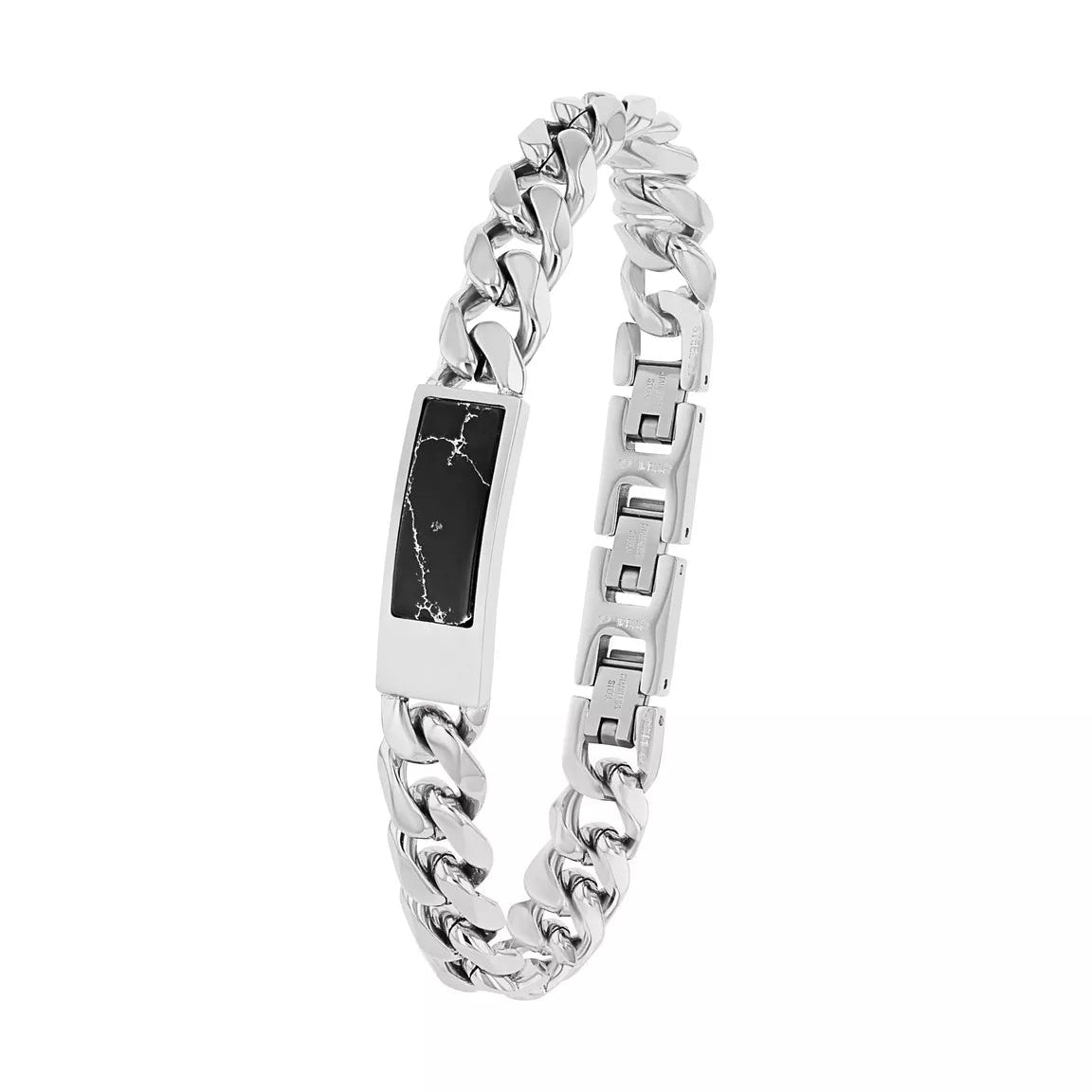 s.Oliver ID-Panzerarmband – Edelstahl mit Marmor-Element