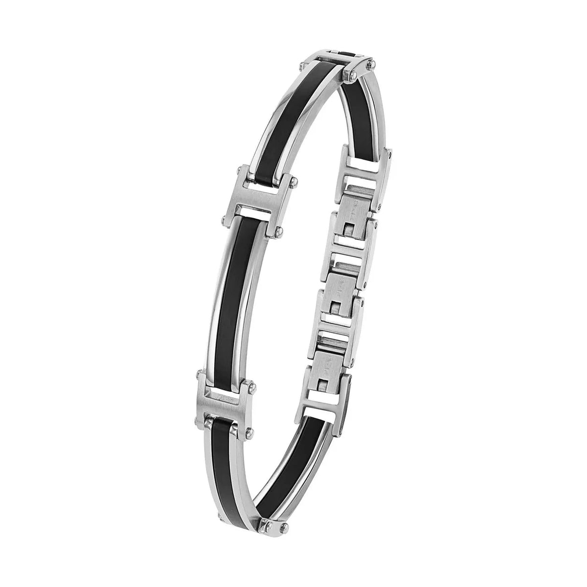 s.Oliver Segment-Armreif silber/schwarz – verschraubt