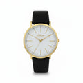 s.Oliver Herrenuhr gold – weißes Zifferblatt, schwarzes Leder