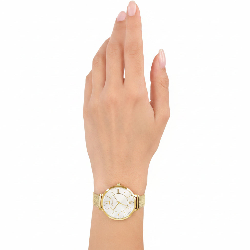 s.Oliver Uhr gold – Mesh mit römischen Ziffern