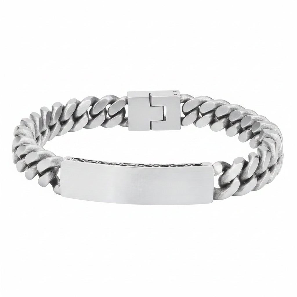 s.Oliver ID-Panzerarmband silber – gravierte Platte
