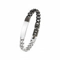 s.Oliver ID-Armband silber – glatte Platte, Panzerkette