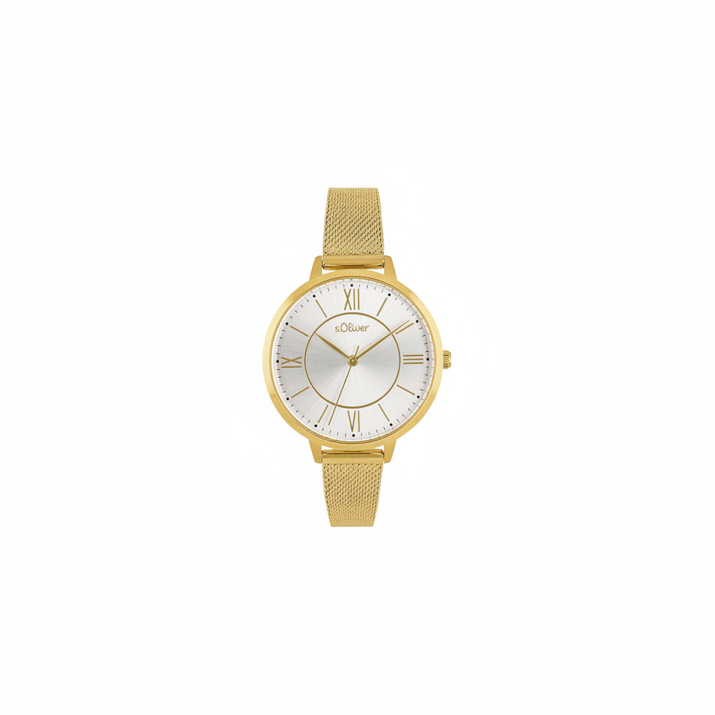s.Oliver Uhr gold – Mesh mit römischen Ziffern