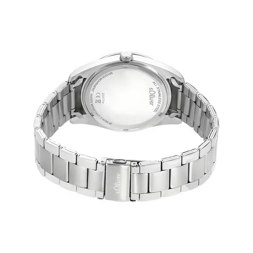 s.Oliver Herrenuhr 2037714 – silber, blaues Zifferblatt