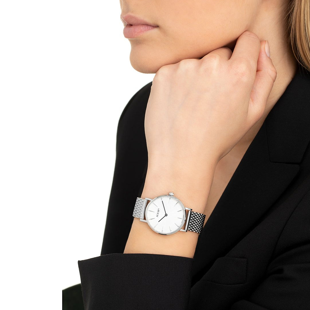 JOOP! Damenuhr 2027509 – Milanaise-Armband Detail