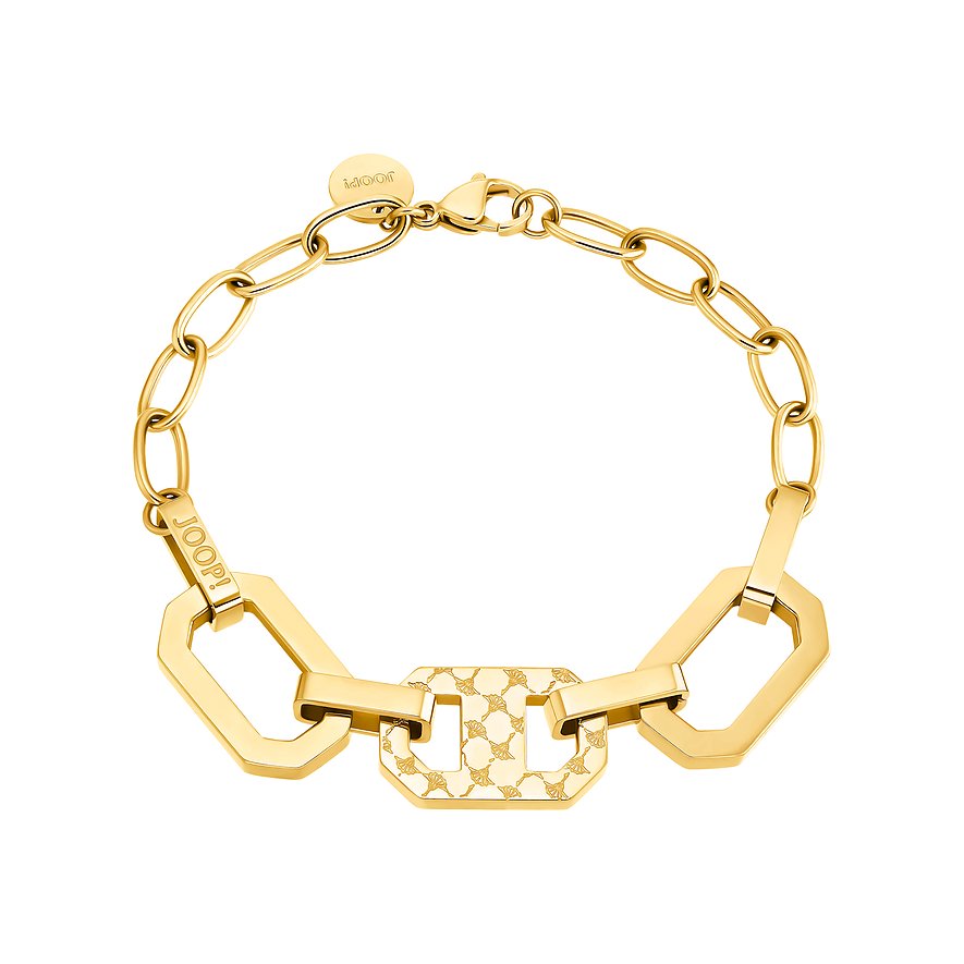 JOOP! Armband gold – achteckige Glieder mit Kornblume