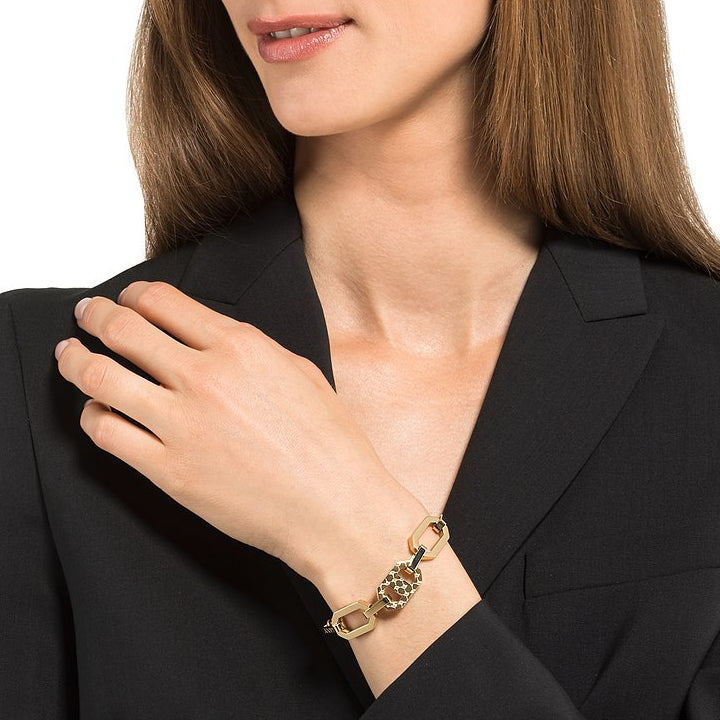 JOOP! Armband gold – achteckige Glieder mit Kornblume