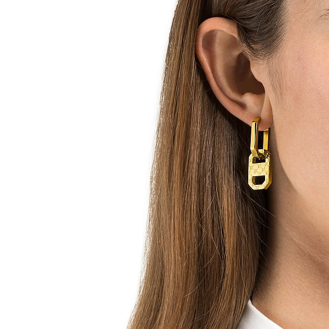 JOOP! Creolen gold eckig – mit hängendem Glied