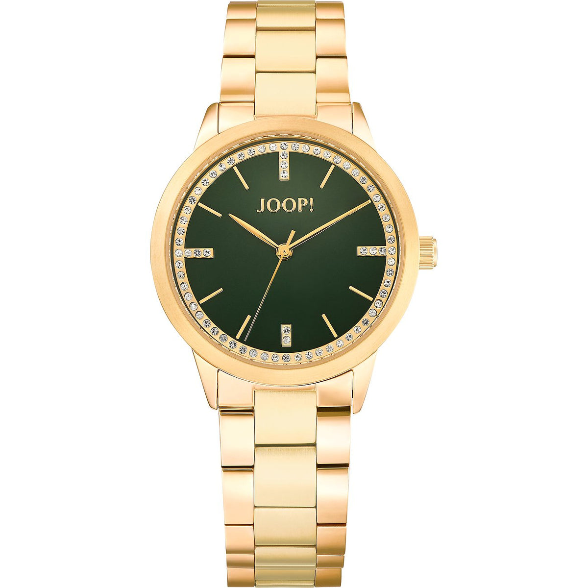 JOOP! Uhr 2035052 – gruenes Zifferblatt, goldenes Gliederarmband