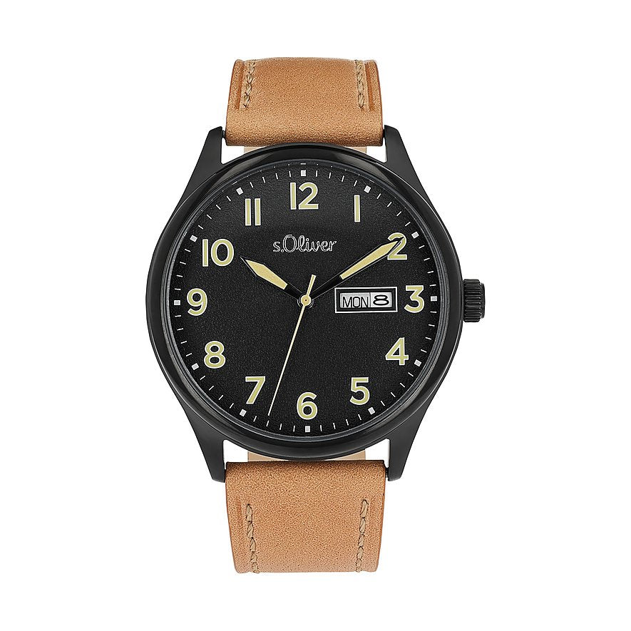 s.Oliver Herrenuhr 2033481 – schwarz, 43 mm