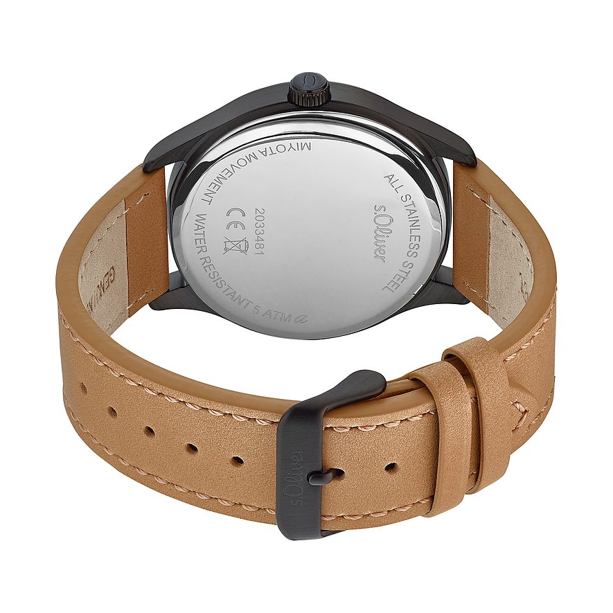 s.Oliver Herrenuhr 2033481 – schwarz, 43 mm