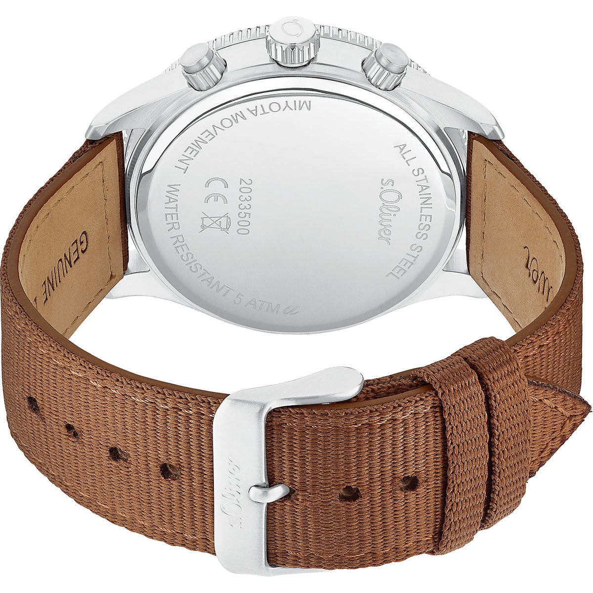 s.Oliver Chronograph 2033500 – Textilarmband braun