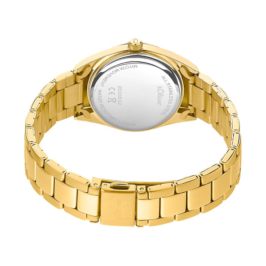 s.Oliver Damenuhr 2033532 – gold mit Champagner
