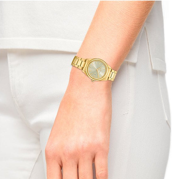 s.Oliver Damenuhr 2033532 – gold mit Champagner