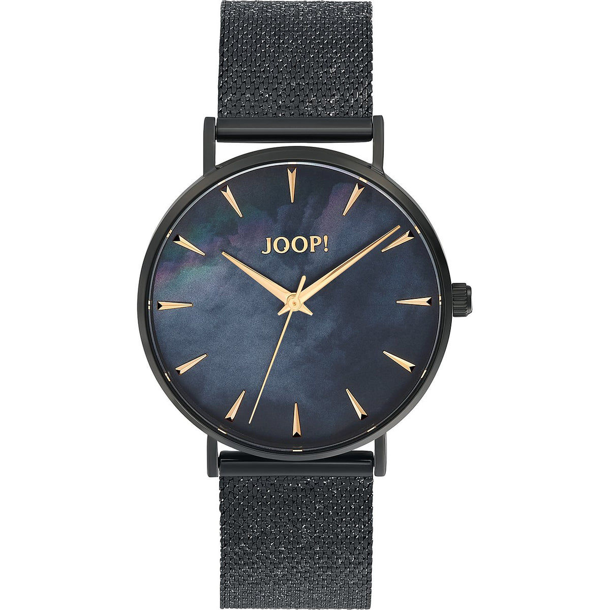 JOOP! Uhr 2036606 – Perlmutt-Zifferblatt, schwarzes Textilband