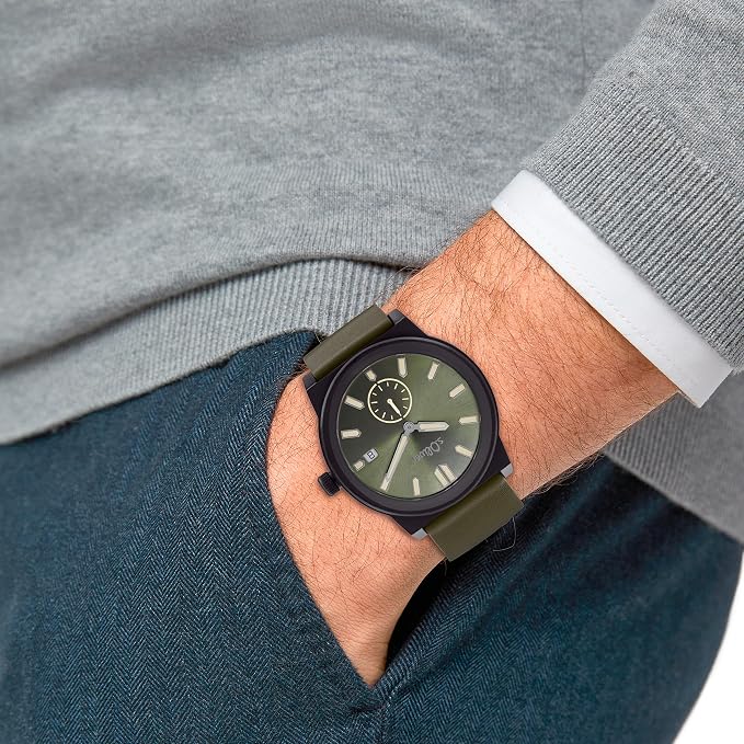 s.Oliver Herrenuhr 2035442 – olivgrünes Ombré-Zifferblatt