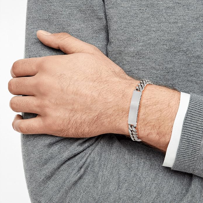 s.Oliver ID-Panzerarmband silber – gravierte Platte