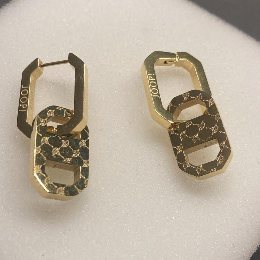JOOP! Creolen gold eckig – mit hängendem Glied