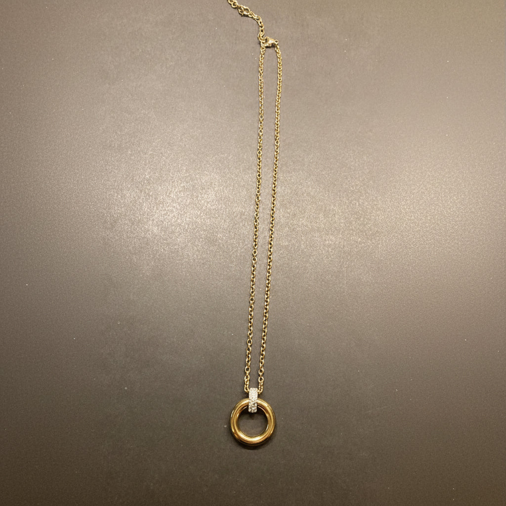JOOP! Halskette gold – Kreis-Anhänger mit Zirkonia