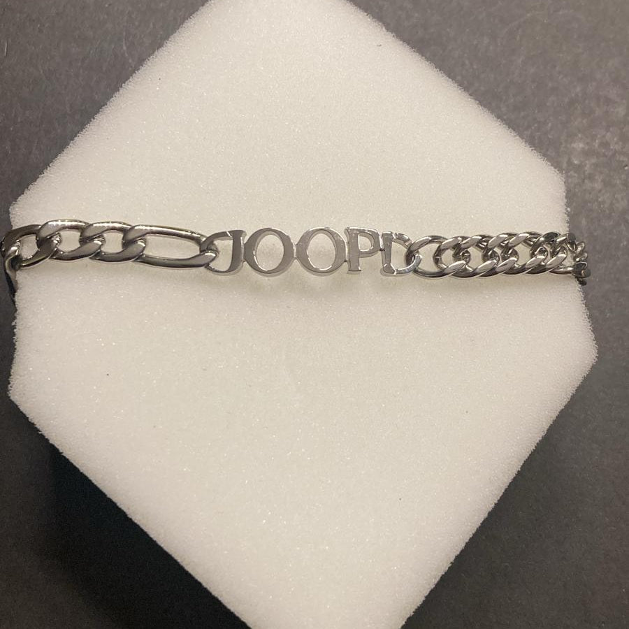 JOOP! Armband silber – Figarokette mit Schriftzug