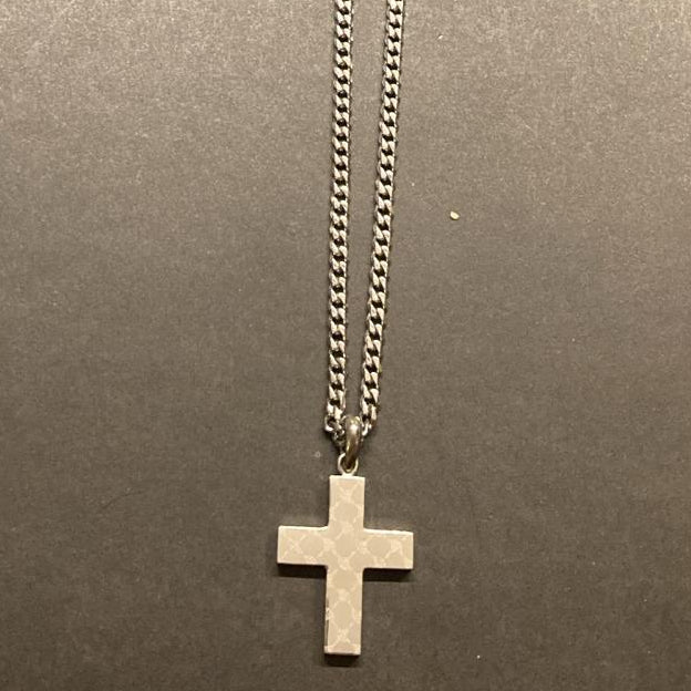 JOOP! Herren-Halskette silber – Panzerkette mit Kreuz