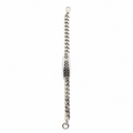 JOOP! Herren-Armband silber – Platte mit schwarzer Kornblume