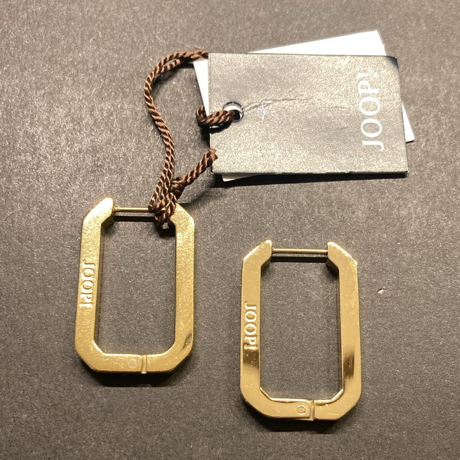 JOOP! Creolen gold – eckig mit Gravur