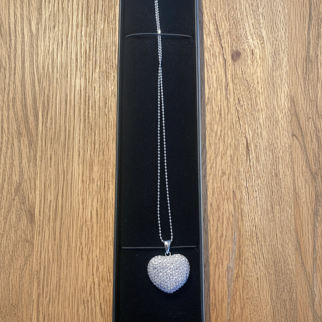 Noelani Herzkette silber – flaches Zirkonia-Herz