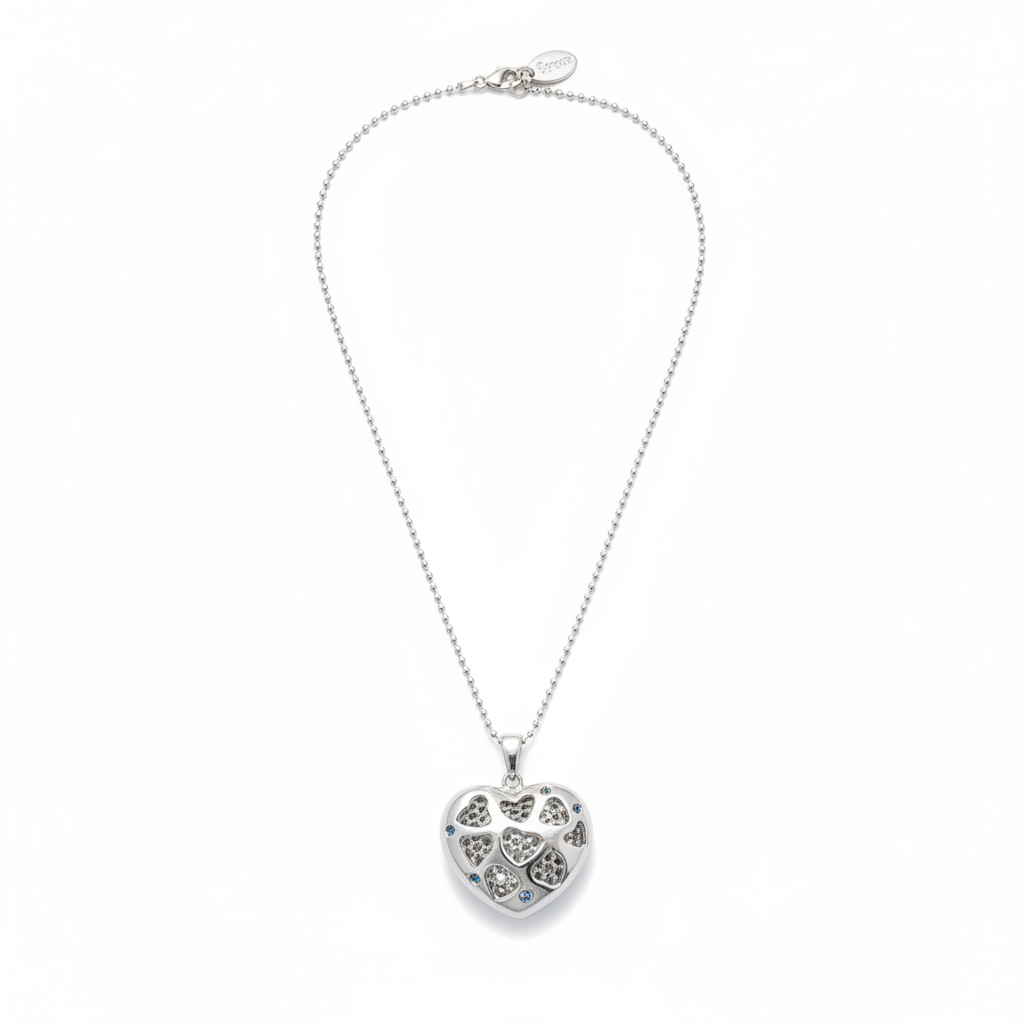 Noelani Herzkette silber – durchbrochenes 3D-Herz
