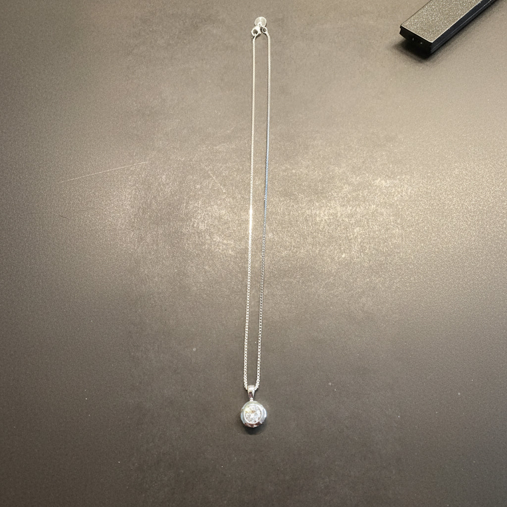 Noelani Solitär-Kette silber – Zirkonia an Ankerkette