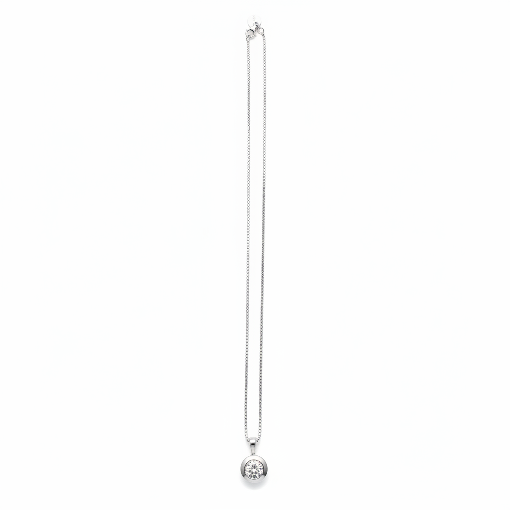 Noelani Solitär-Kette silber – Zirkonia an Ankerkette