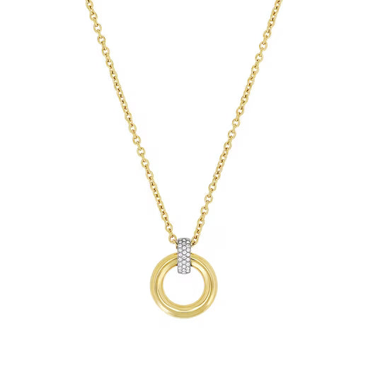 JOOP! Halskette gold – Kreis-Anhänger mit Zirkonia