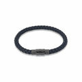 JOOP! Herren-Lederarmband graublau – Magnetverschluss