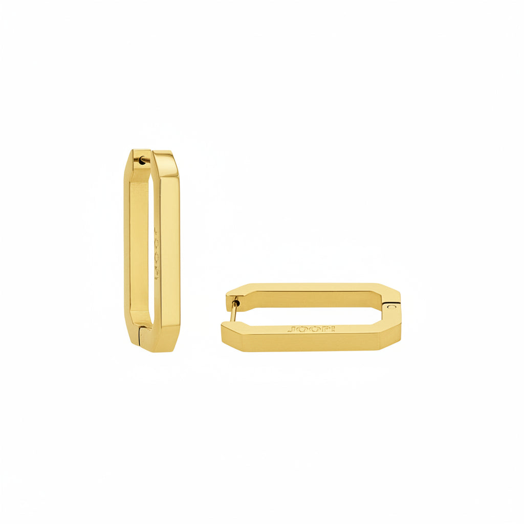 JOOP! Creolen gold – eckig mit Gravur
