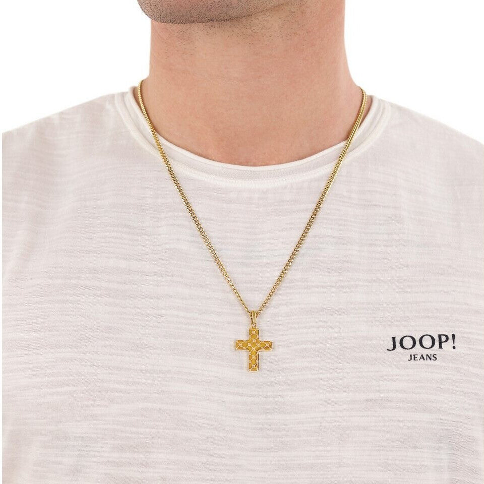 JOOP! Halskette gold – Panzerkette mit Kreuz