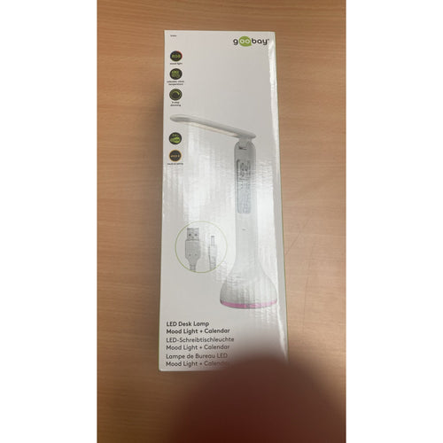 goobay LED-Schreibtischleuchte mit Mood Light und Kalender