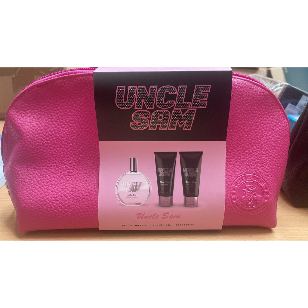 Uncle Sam Geschenkset mit Kulturtasche pink