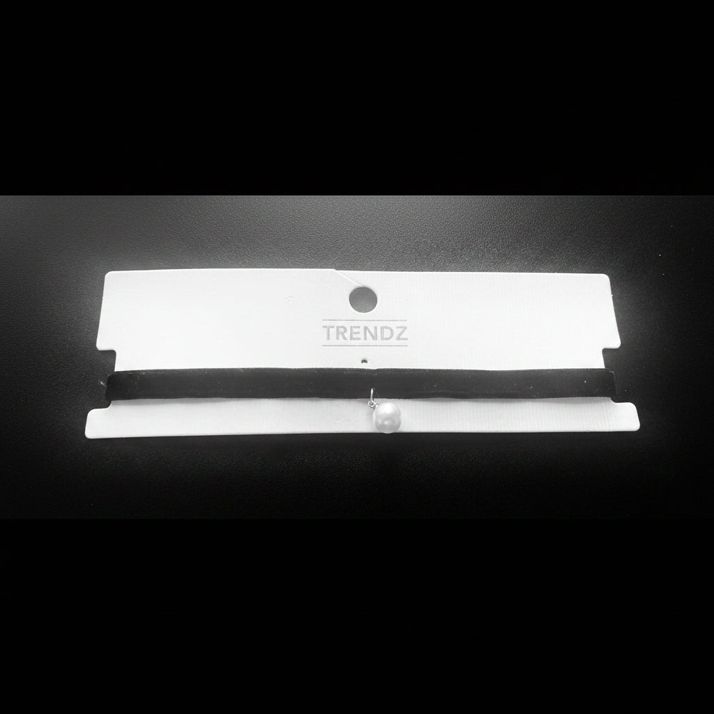 Trendz Choker mit Perlenanhänger schwarz