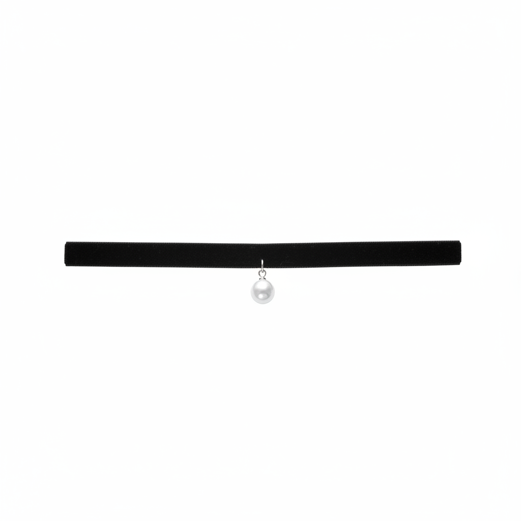 Trendz Choker mit Perlenanhänger – schwarz