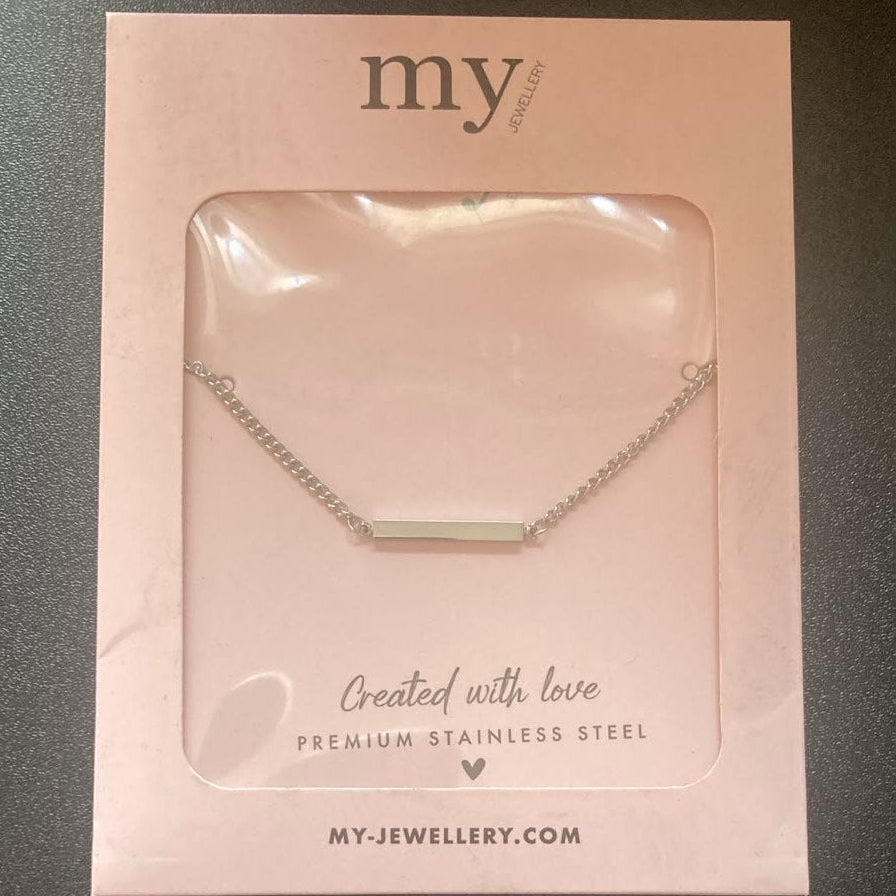 My Jewellery Halskette Silber mit schmalem Zirkonia-Stab